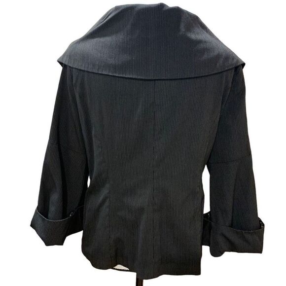 Debbie Shuchat Vintage Black Wool Blazer Shawl Collar 3/4 Sleeves Women Size 10 - Picture 6 of 11